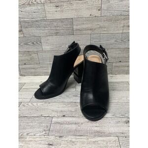 Apt. 9 Women's Profession Peep Toe Ankle Booties 4" Block Heel Black Size 8‎